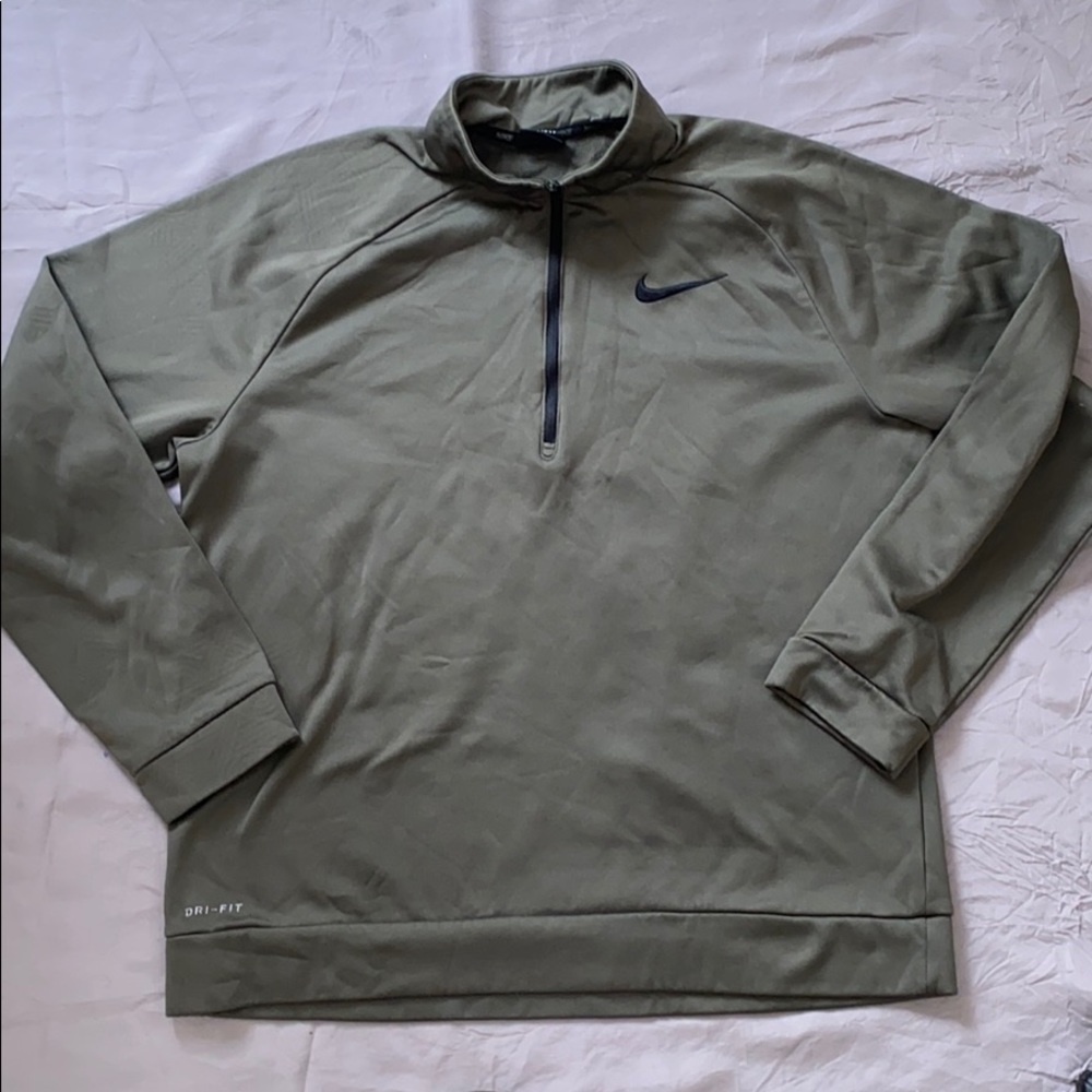 NIKE Dri-fit Olive Green Pullover Sweatshi…